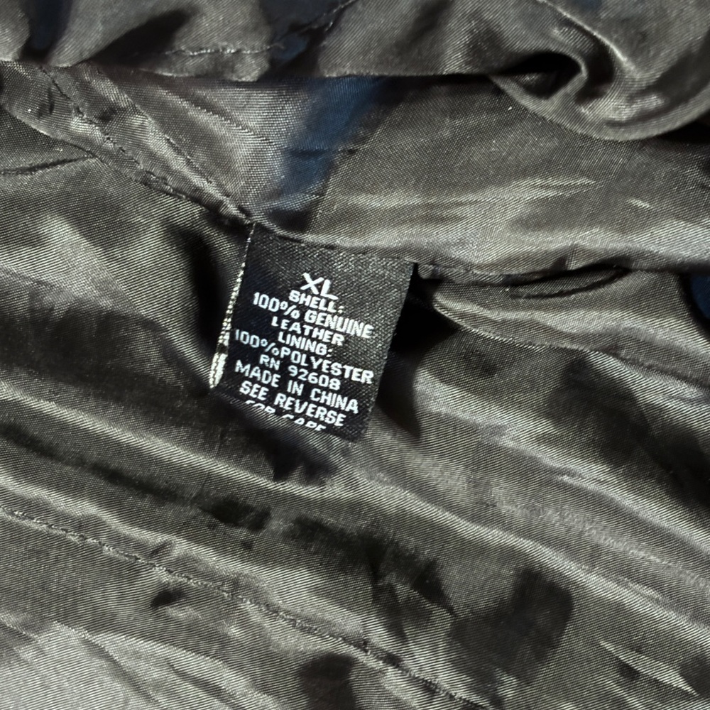 Junction West Black Patchwork Leather Bomber Jack… - image 7